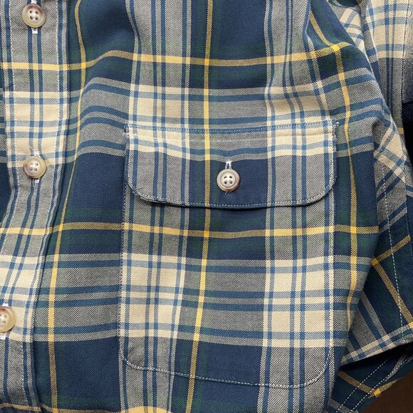 Ralph Lauren Men's Plaid Long Sleeve Shirt Button Down XL Yellow/Dk Green - Picture 8 of 13